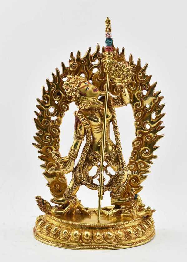 Fully Gold Gilded 9" Tantric Vajrayogini Statue, Fire Gilded 24k Finish, Fine Handmade Details - Gallery