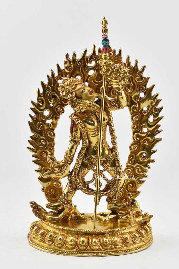 Fully Gold Gilded 9" Tantric Vajrayogini Statue, Fire Gilded 24k Finish, Fine Handmade Details - Gallery