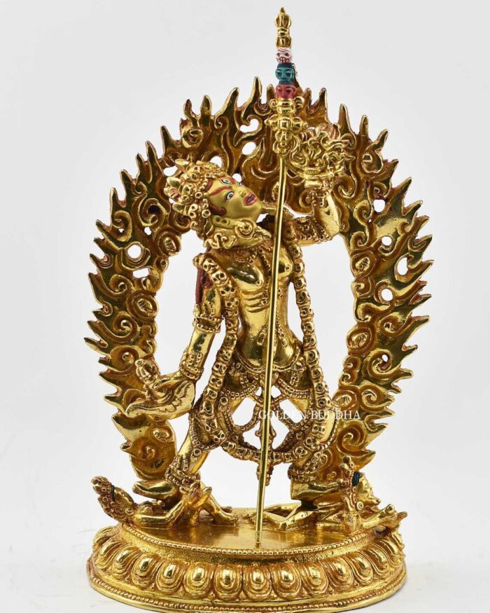 Fully Gold Gilded 9" Tantric Vajrayogini Statue, Fire Gilded 24k Finish, Fine Handmade Details - Gallery