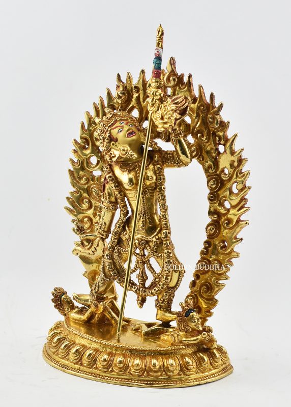 Fully Gold Gilded 9" Tantric Vajrayogini Statue, Fire Gilded 24k Finish, Fine Handmade Details - Left