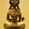Oxidized Copper 10.25" Medicine Buddha Statue (24k Gold Gilded) - Back