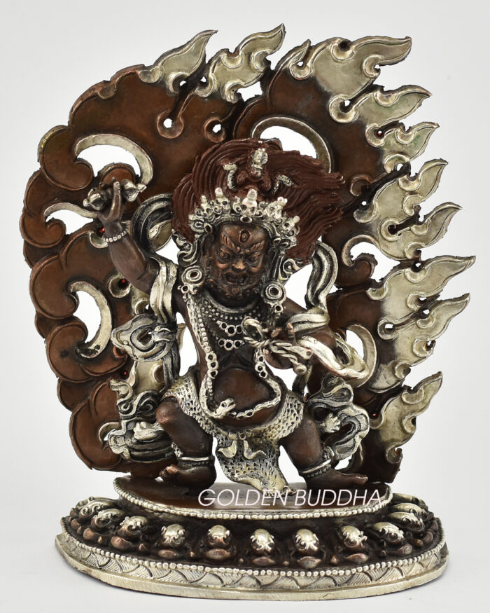 Oxidized Copper 6 inches Vajrapani Statue (Silver Plated) - Gallery