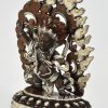 Oxidized Copper 6 inches Vajrapani Statue (Silver Plated) - Left