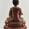 Partly Gold Gilded Medicine Buddha Statue, 18.5 inches, 24K Gold, Hand Painted, Back