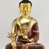 Partly Gold Gilded Medicine Buddha Statue, 18.5 inches, 24K Gold, Hand Painted, Front