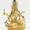 Fully Gold Gilded 8.75 inches Prajnaparamita Statue 24k Gold, Handmade in Nepal (Right)