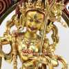 Partly Gold Gilded 15.5" Masterpiece Vajravarahi Statue (Wrathful Vajrayogini) - Front detail