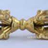 Vajra 2.75 inches, Gold Plated, Handcrafted in Nepal, Traditional Methods - Gallery