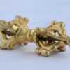 Vajra 2.75 inches, Gold Plated, Handcrafted in Nepal, Traditional Methods - Left