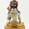14" Silver Moon White Tara Statue with Turquoise and Red Coral Stones - Back