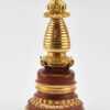 7.75" Kadam Style Stupa, 24K Gold Finish, Handmade in Nepal - Back