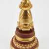 7.75" Kadam Style Stupa, 24K Gold Finish, Handmade in Nepal - Upper