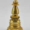 Fully Gold Gilded Kadam Style Chorten, 8", 24K Gold Finish, Handmade in Nepal - Left