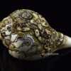 7" Black Mahakala Tibetan Conch Shell Horn, Hand Carved - Left