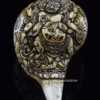 7" Black Mahakala Tibetan Conch Shell Horn, Hand Carved - Up