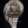 7" Manjushri Tibetan Ceremonial Conch Shell Horn, Hand Carved in Nepal - Up