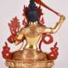 Fully Gold Gilded 9.25" Manjushri Statue, Fire Gilded in 24K Gold, Handmade in Patan, Nepal - Back