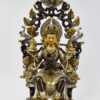 Gold Silver Plated Copper Maitreya Buddha Statue, 13.5", Handmade in Patan Nepal - Gallery