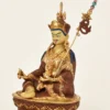9.25-inch Guru Padmasambhava Statue 24K Gold Gilded Copper Alloy Sculpture Handmade in Nepal - Left