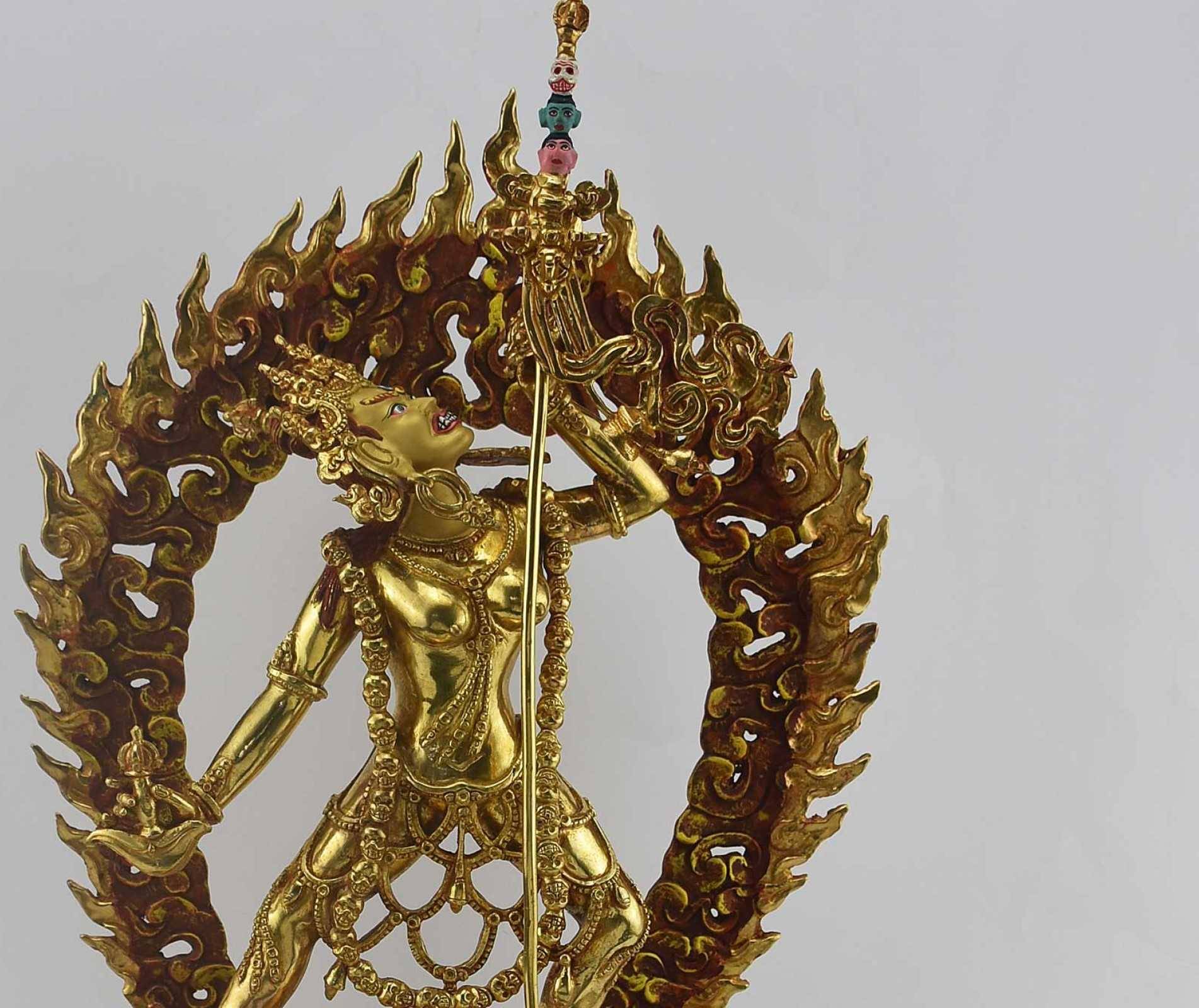 24K Gold Gilded Vajrayogini statue, handmade in Nepal